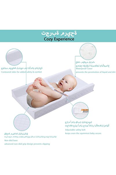 erorex وسادة تغيير حفاضات الأطفال الرضع، غطاء وسادة طاولة تغيير حفاضات الأطفال، وسادة ناعمة قابلة للغسل وقابلة للتهوية ومحددة الشكل
