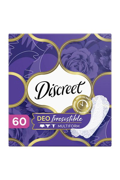 Discreet DAILY ABSORBANTS 60PCS MULTIFORM IRRESISTIBLE