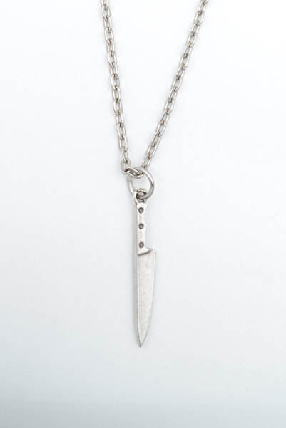 ıdr Bıçak - Gastronomi Gümüş Kaplama Düz Zincir Kolye