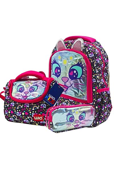 Wia Original Premium Comfort Model Waterproof Two Main Compartment Primary School 3-Piece School Backpack Set