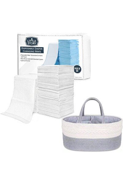 erorex Diaper Caddy With 50Pcs Changing Mats Grey