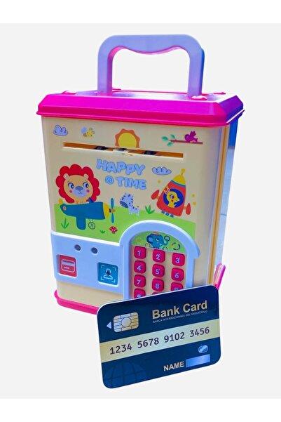 IQTENA A plastic children’s piggy bank with a secure password lock system,