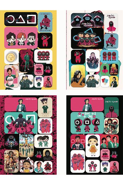 Mielibon Squid Game Sticker Notebook 16 Pages 208 Stickers