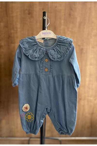 Baby BAYRAMLIK KIZ BEBEK KOT TULUM,ÇİÇEK NAKIŞLI BEBEK KOT TULUMU, YENİDOĞAN ...