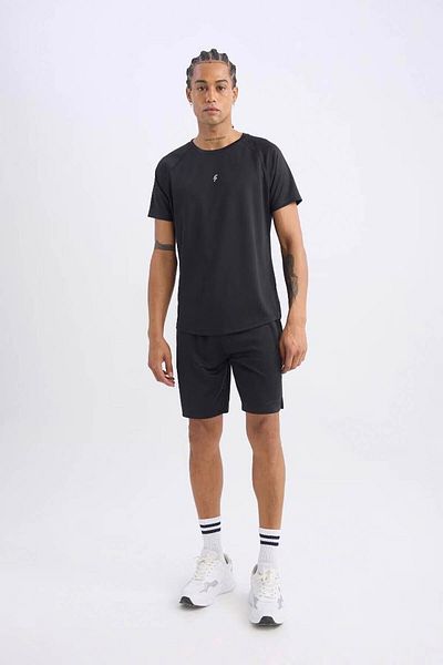 DeFacto Slim Fit Slim Fit Crew Neck Μαύρο ανδρικό μπλουζάκι V2887az/bk81