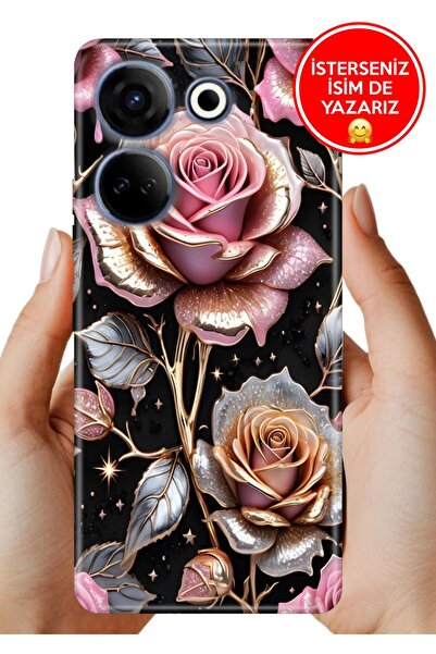 TECNO Camon 20 (CK6n) Kılıf Gold Gül