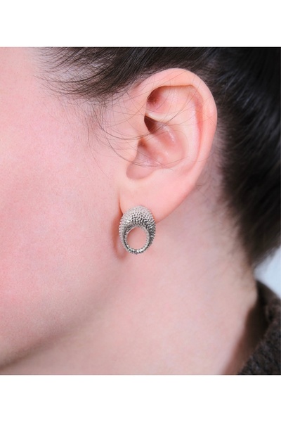 monalisatoka Kadın Gümüş Oval Küpe