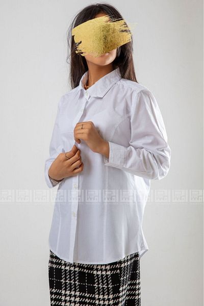 outline round button shirt