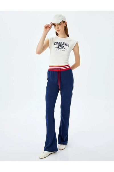 Koton College Printed Slim Fit Crew Neck Ecru Women's T-Shirt 5Sal10182Ik