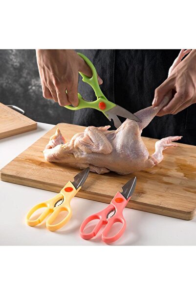 Hayveys home Multi-Purpose Colorful Kitchen Scissors with 4 Features Stainles...