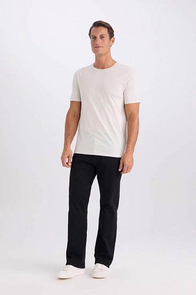 DeFacto Ανδρικό μπλουζάκι Slim Fit Slim Fit Crew Neck Stone M6606az/er20