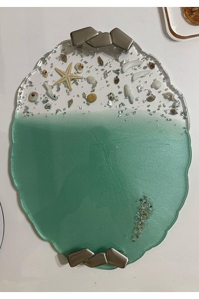 Pelince Epoxy Resin Tray - Soul of the Sea 02 - Size 25 cm X 32 cm