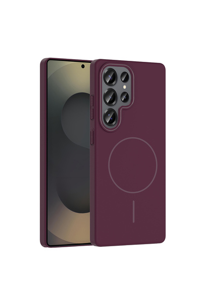 Samsung Galaxy S25 Ultra-Compatible Case Smooth Hard Surface Ruby Cover with Magsafe Charging