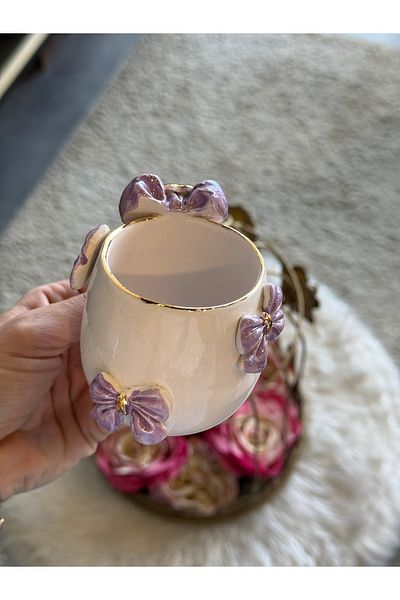 Pernotte Handmade 24 K Gold Plated Bow Double Turkish Coffee Cup