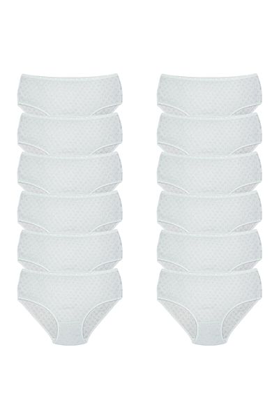 Onurel Women's 12 Pack White Heart High Waist Cotton Panties