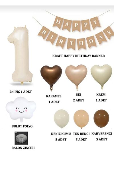 ALYA Σετ γενεθλίων PARTY Heart-Number-Cloud Foil με 3 μπαλόνια