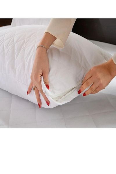Alez Dünyası Protettore Microfiber Quilted Zippered Pillow Protector Mattress Protector 2 Pieces 50X70 cm