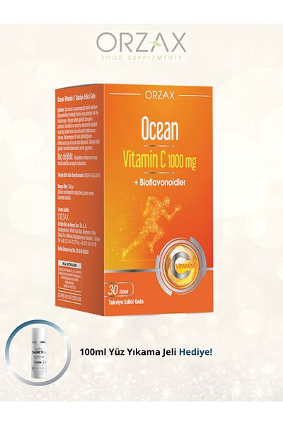 Ocean Vitamin C 1000 Mg 30 Tablets Vitamin C Food Supplement. & Facial Cleansing Gel 100ml