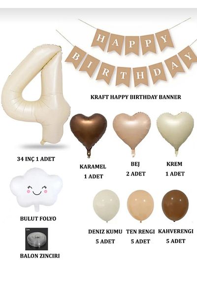 ALYA Σετ γενεθλίων PARTY Heart-Number-Cloud Foil με 3 μπαλόνια