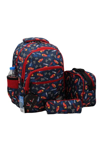 ÇantaExpress Uls-8964 Geantă de școală primară cu model de caractere Set de 3 geanți de școală primară pentru băieți