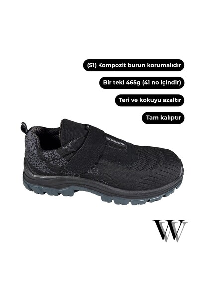 e&e NT S1 Kompozit Burunlu Renkli Spor İş Ayakkabısı Rahat,Hafif Yazlık Spor İş Güvenlik Ayakkabısı