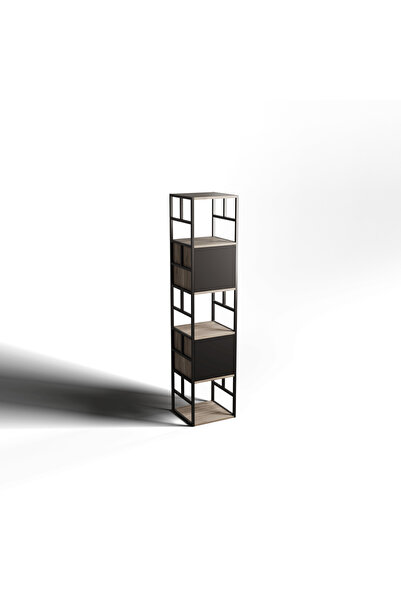 Metal Çerçeveli Ahşap Raf (40X40X190 CM) – Yüksek ve Dayanıklı Tasarım
