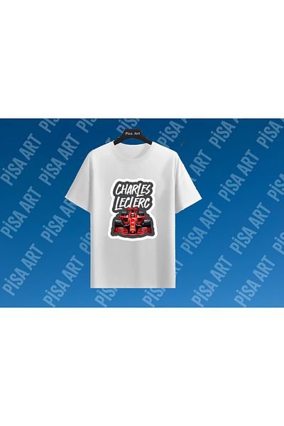 Pisa Art Μπλουζάκι Unisex ειδικής σχεδίασης αυτοκινήτου Charles Leclerc F1