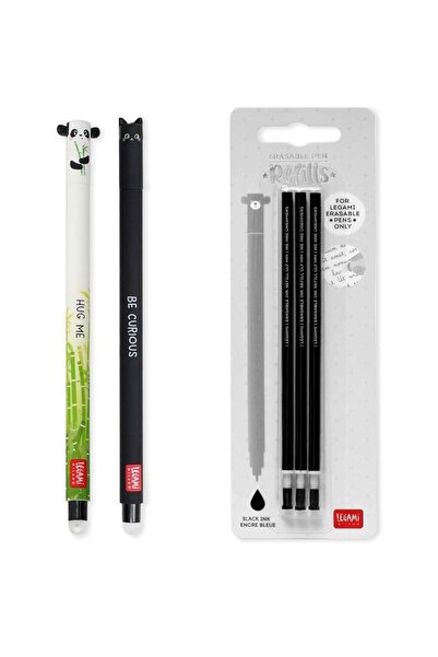 Legami Silinebilir jel kalem ikili set ve yedek siyah refil