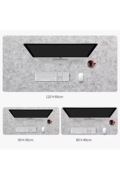 Next Craft Mouse Pad Masa Koruyucu Açık Gri Renk İsteğe Uygun Ölçüde Büyük Keçe Oyuncu Matı 3mm
