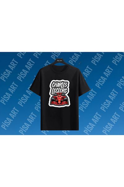 Pisa Art Μπλουζάκι Unisex ειδικής σχεδίασης αυτοκινήτου Charles Leclerc F1