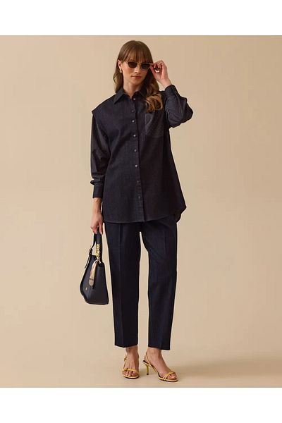 SEÇİL Women's Indigo Tонanlı Ankle Length Jeans Trousers