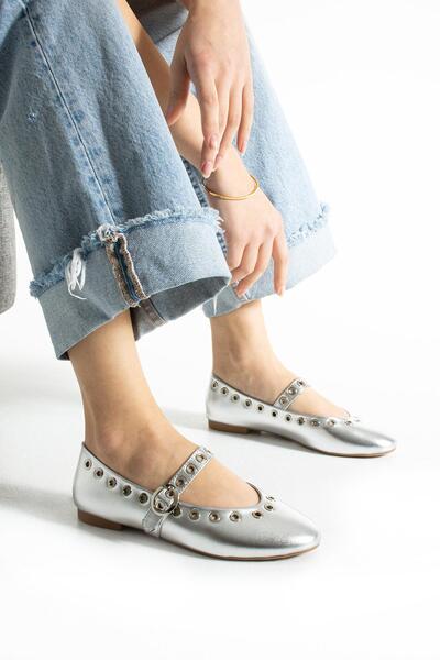 PARİS Жіночі срібні блискучі балетки