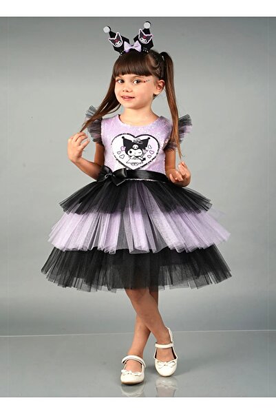 NO NAME KUROMİ Pullu-Taçlı Doğum Günü Prenses Elbisesi