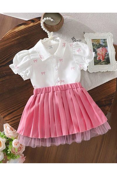 YARENKİDS Girl's Skirt Style Children's Suit