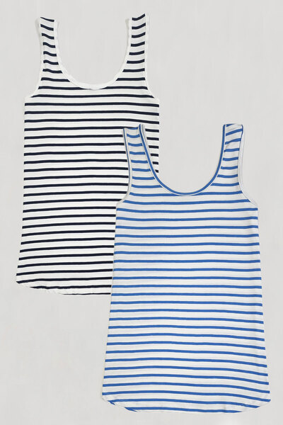 EFFE 2 Pieces A-Line Cotton Thick Strap Athlete T-Shirt