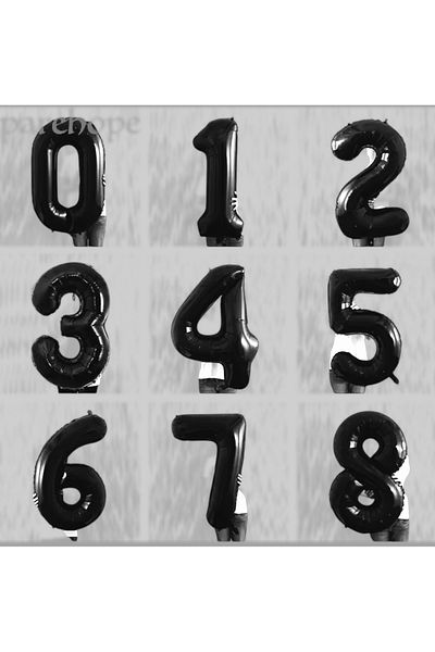 ATAKENT PARTİ Black Foil Number Number Balloon 76 cm (0-9)