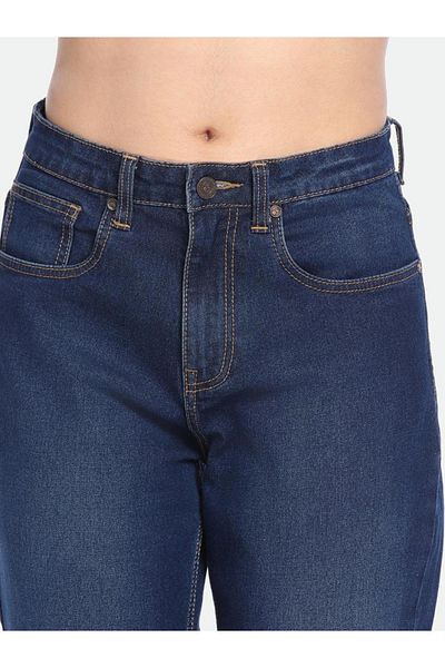 Dennis Lingo By Styli Blue Mid Wash Mom Fit Jeans