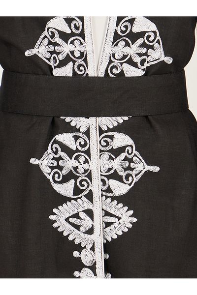 Maxim Creation By Styli Embroidered Bell Sleeves A-Line Jalabiya