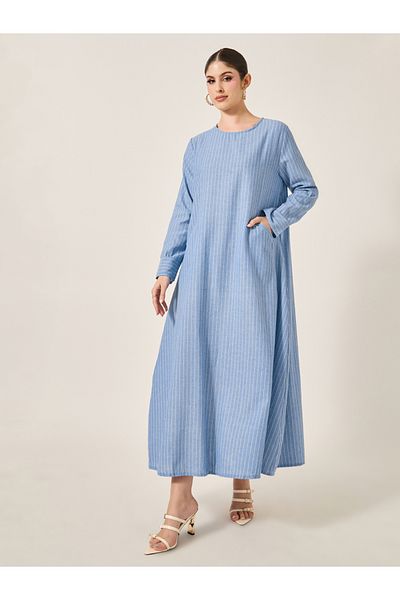Styli Striped A-Line Jalabyia with Pockets