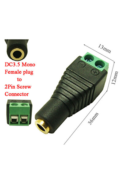 Generic قابس أحادي أنثى DC 3.5 مم لطرف بدون لحام ثنائي السنون