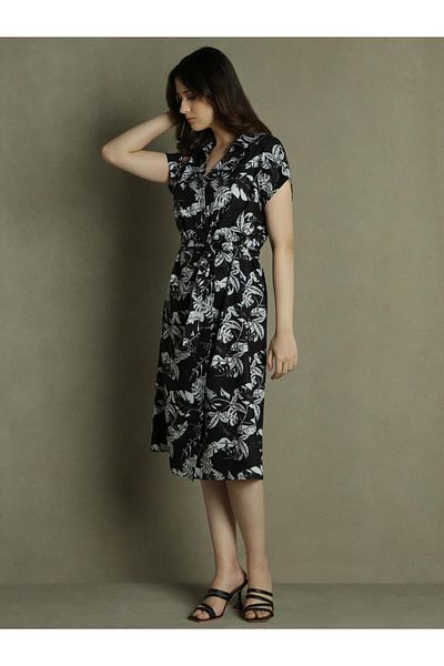 Dennis Lingo By Styli DL Women Tropical Print V-neck Wrap Dress