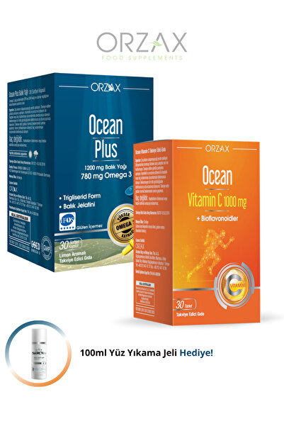 Ocean Omega 3 Plus 30 Softgel - C Vitamini 30 Tablet (Omega 3 ve C Vitamini K...