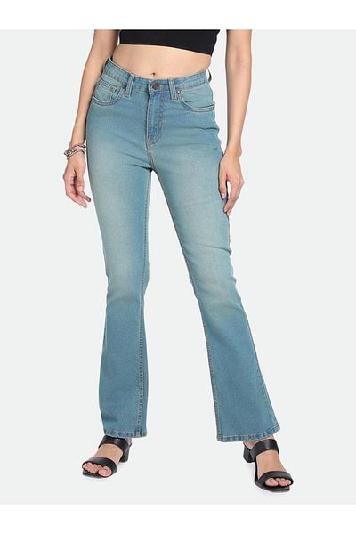 Dennis Lingo By Styli Blue Mid Wash Bootcut Jeans