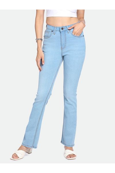 Dennis Lingo By Styli DL Woman Bootcut High-Rise Clean Look Light Fade Stretchable Jeans