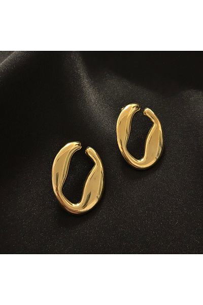 Zeyn Design Model Gold Steel Earrings