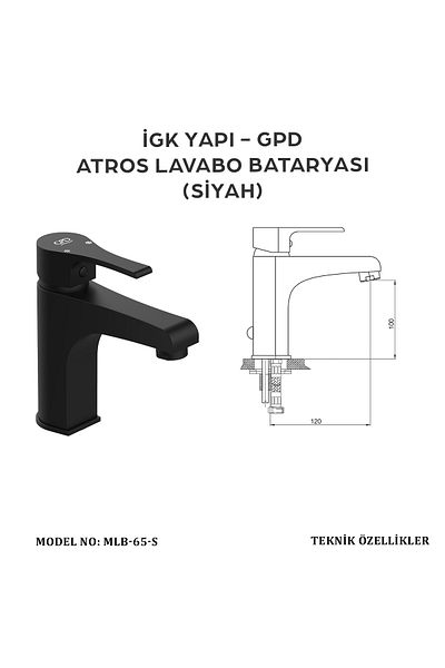 GPD Mlb65-S - Atros Sink Faucet (Black)