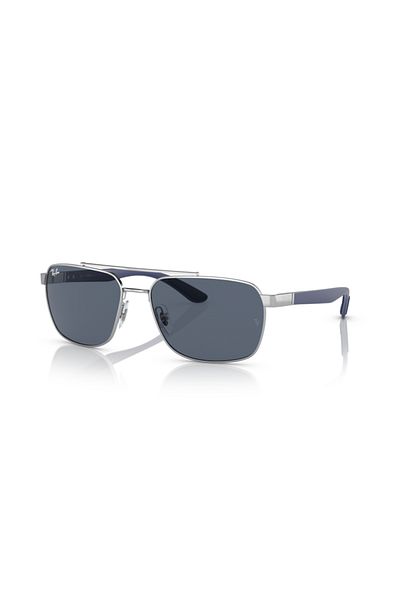 Ray-Ban Ray Ban Man Rectangle Sunglasses- Rb 3701 - Lense Size:59mm - Silver