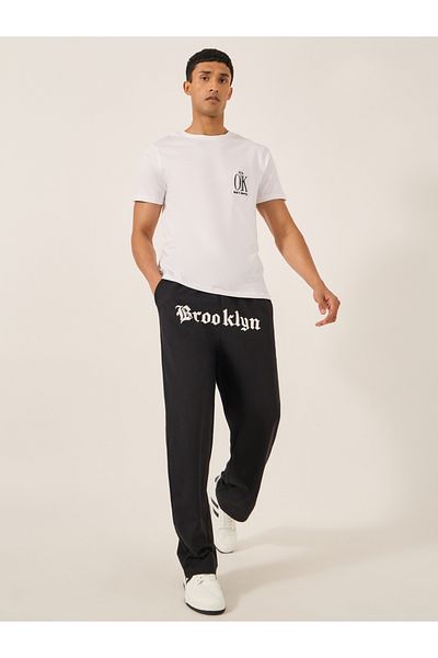 Styli Slogan Print Oversized Joggers