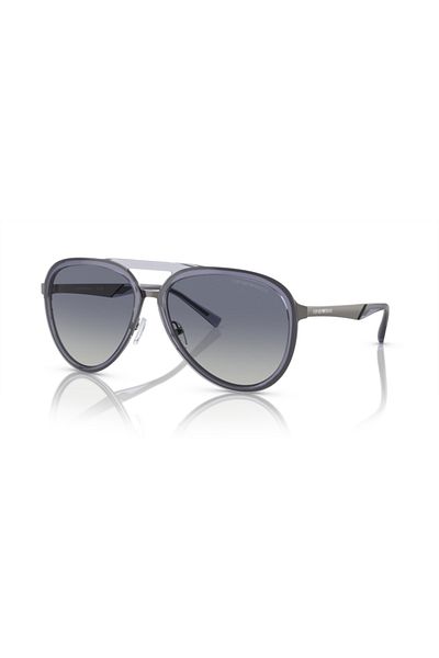 Emporio Armani نظارة شمسية للرجال - موديل 2145 - مقاس العدسة: 59 مم - أزرق داكن شفاف لامع