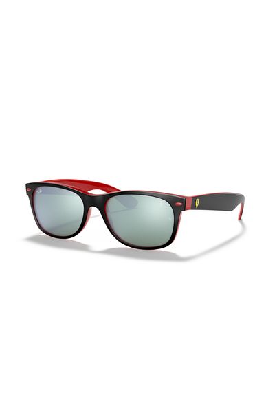 Ray-Ban Ray Ban Unisex Square New Wayfarer Sunglasses- Rb 2132m - Lense Size:55mm - Matte Black On Red